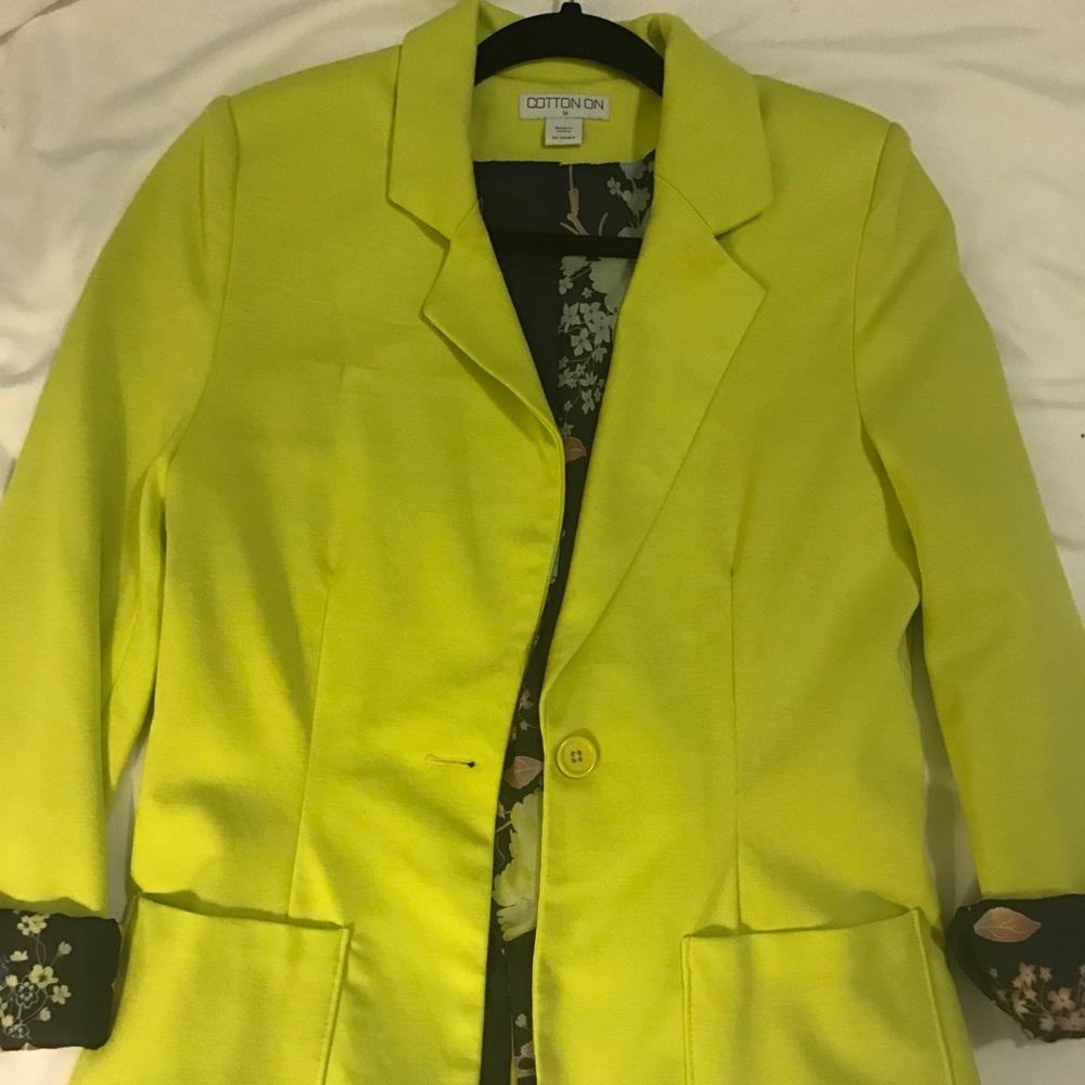 Neon yellow cotton-on blazer